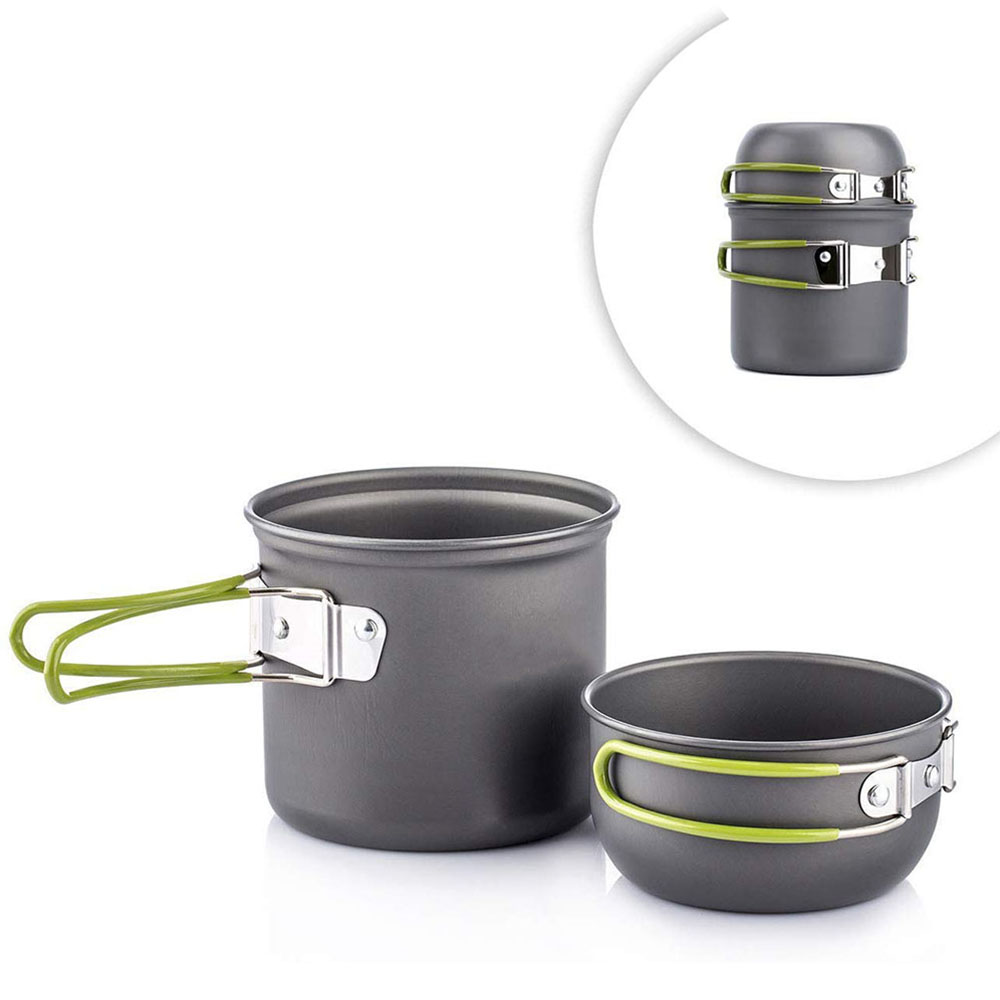 Outdoor Camping Dining Set - Ultralight Camping Pots Cookware Set Portable