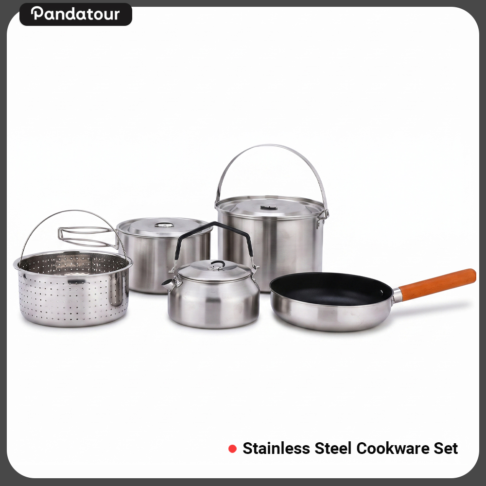 Outdoor Camping Essentials - Pandatour Outdoor Camping 5Piece Stainless Steel