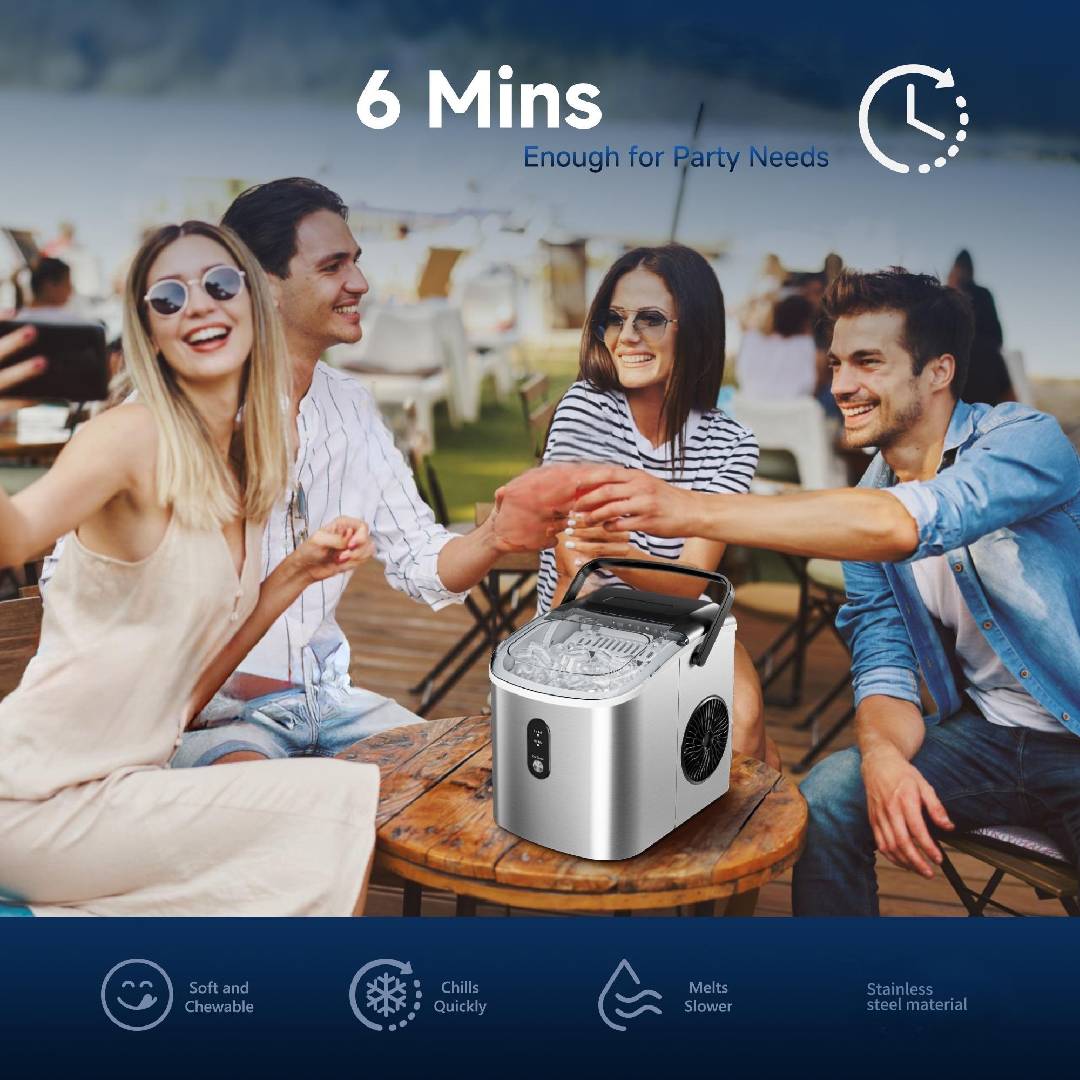 Outdoor Camping Kitchen - EKOJUCE 29 Pound Bullet Ice Machine,