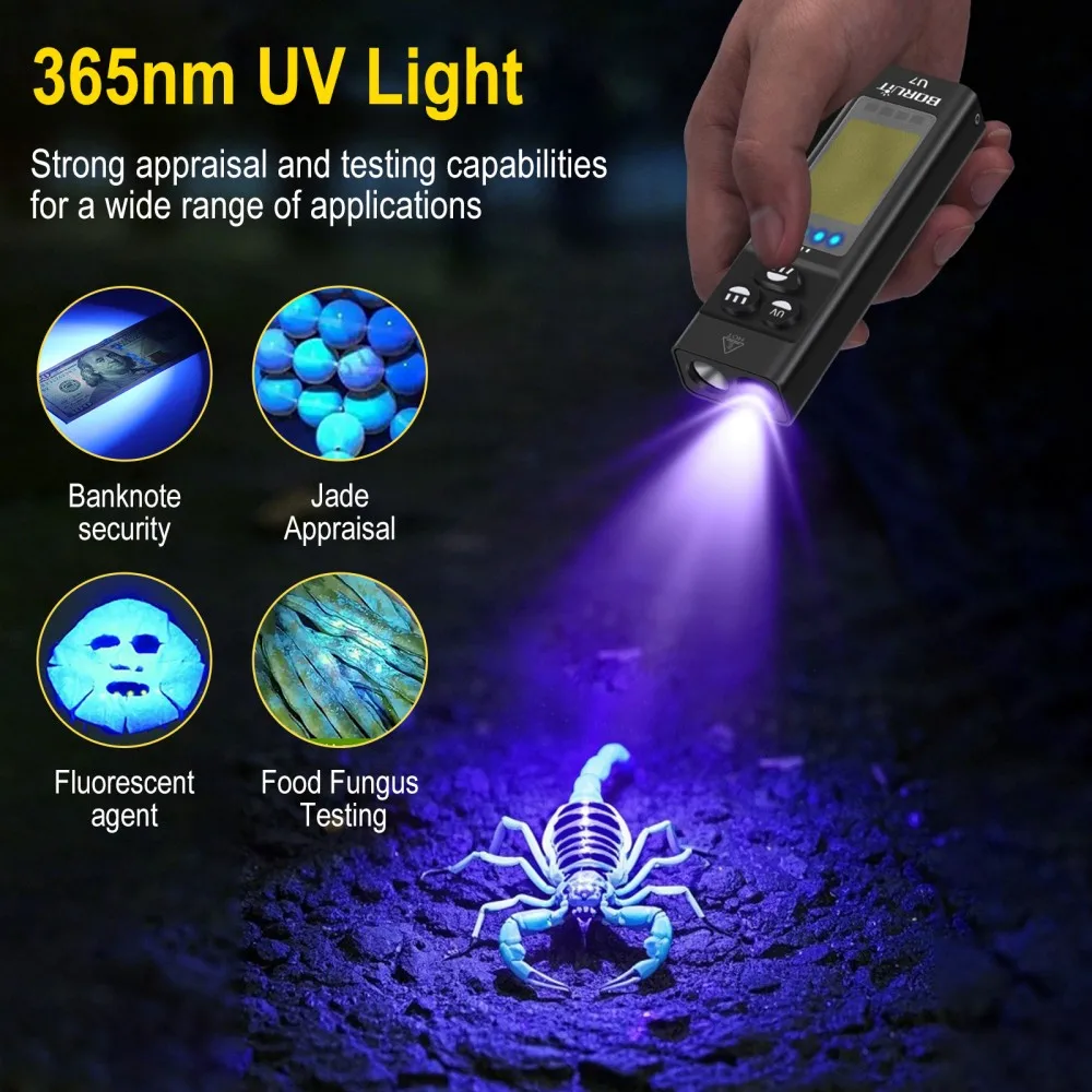 BORUiT U7 UV LED EDC Flashligh - огляд і ціна Outdoor Camping Glamping