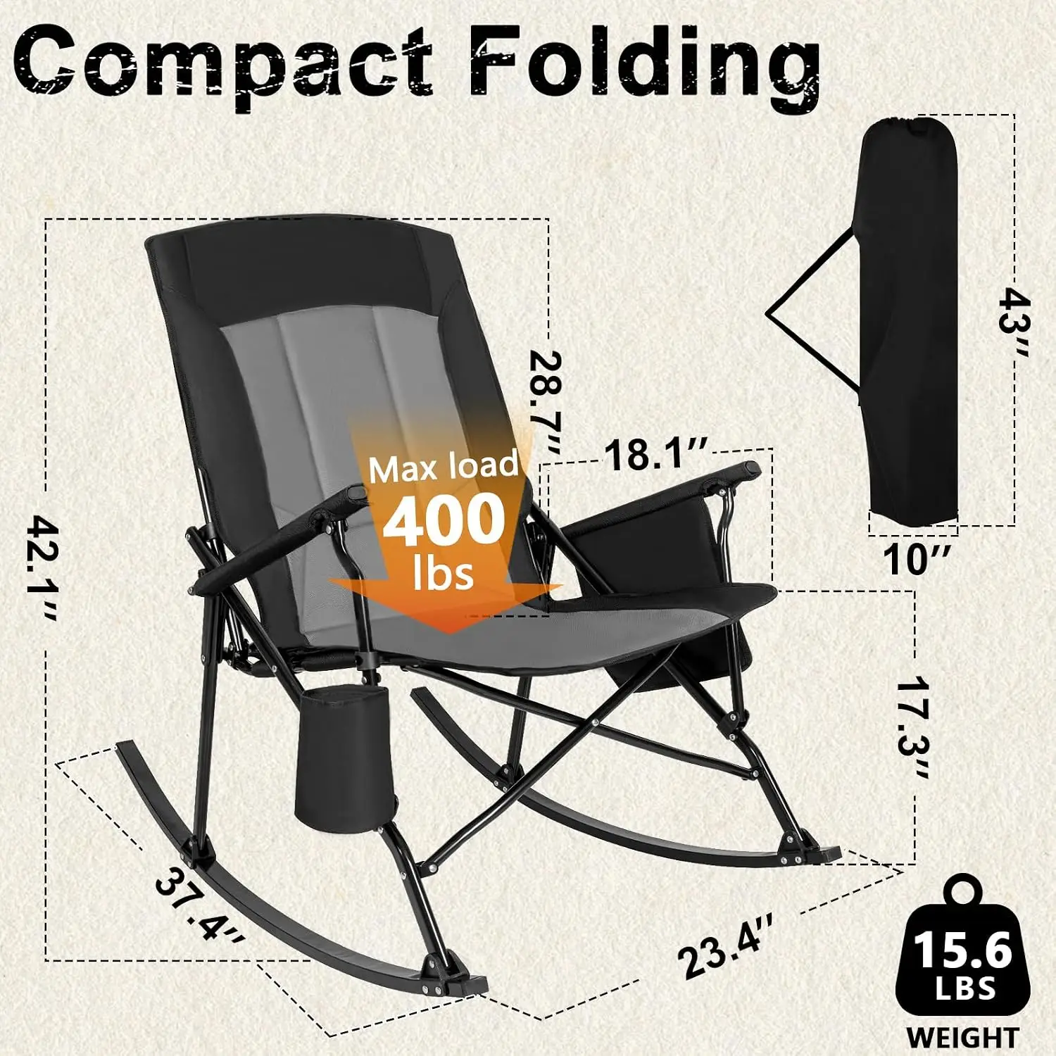 2 Pack High Back Portable Rock - огляд і ціна Outdoor Camping Rocker