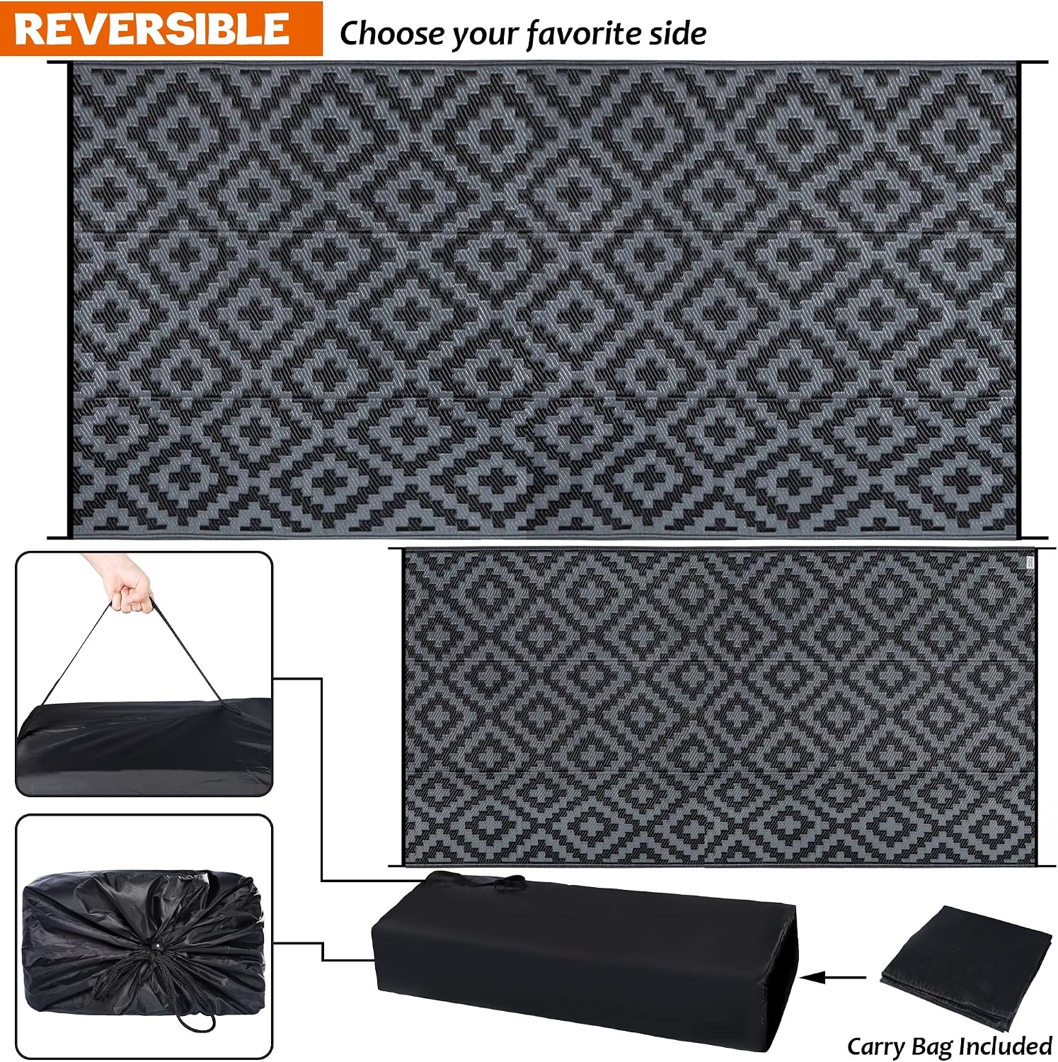 Waterproof Outdoor Rug 9x18 ft - огляд і ціна Outdoor Camping Rugs 9X18