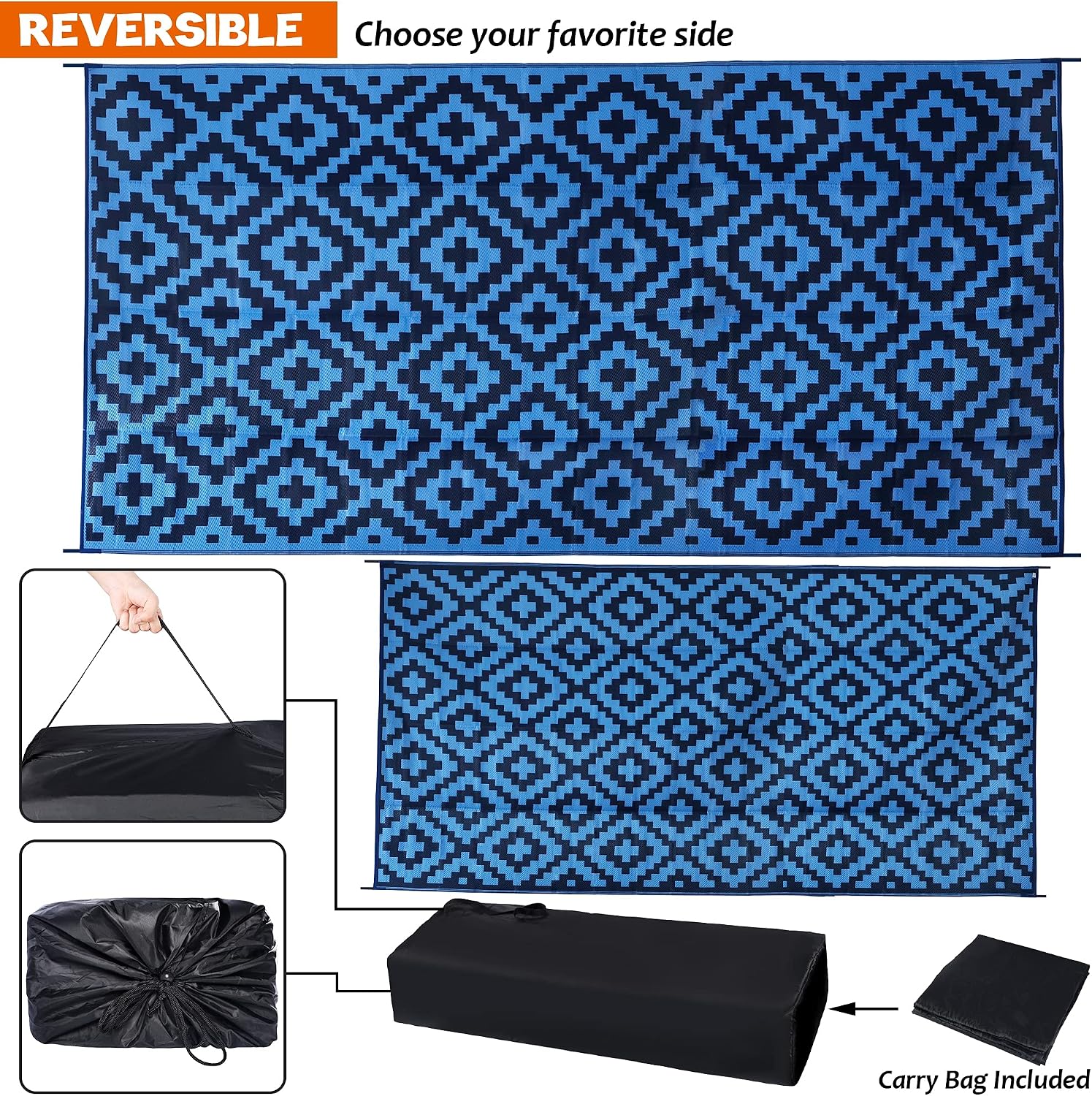 Waterproof Outdoor Rug 9x18 ft - огляд і ціна Outdoor Camping Rugs 9X18