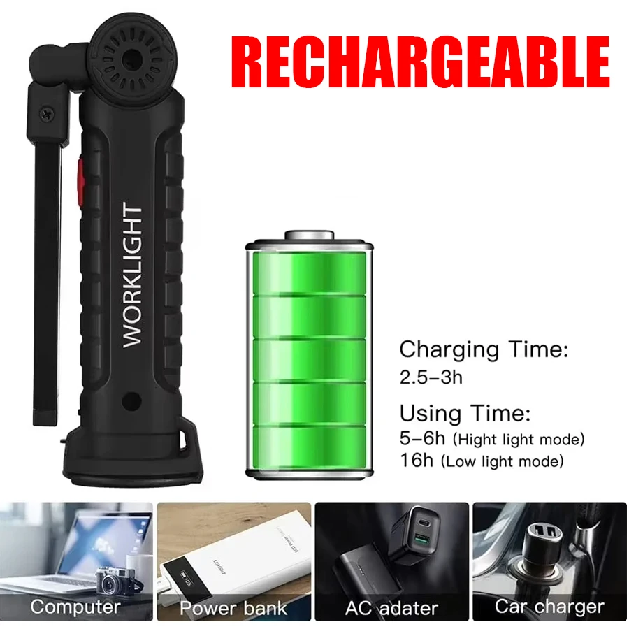 New Portable COB LED Flashligh - огляд і ціна Outdoor Camping Glamping