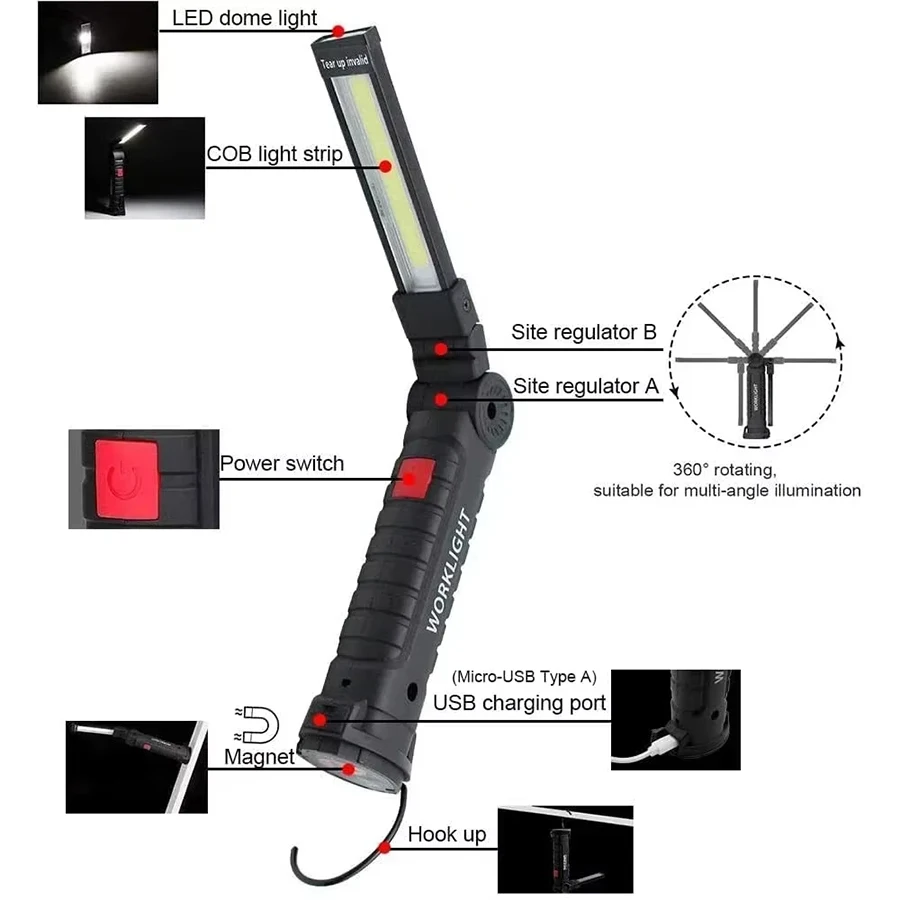 New Portable COB LED Flashligh - огляд і ціна Outdoor Camping Glamping