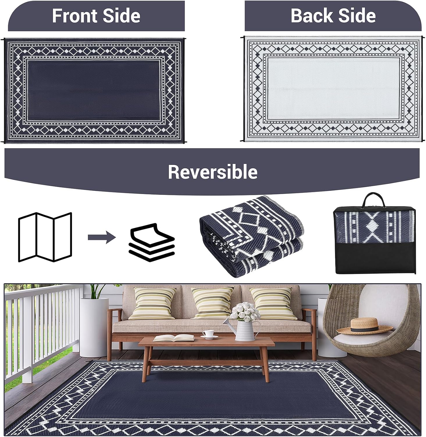Garvee 9x18/8X10FT Waterproof  - огляд і ціна Outdoor Camping Rugs 9X18